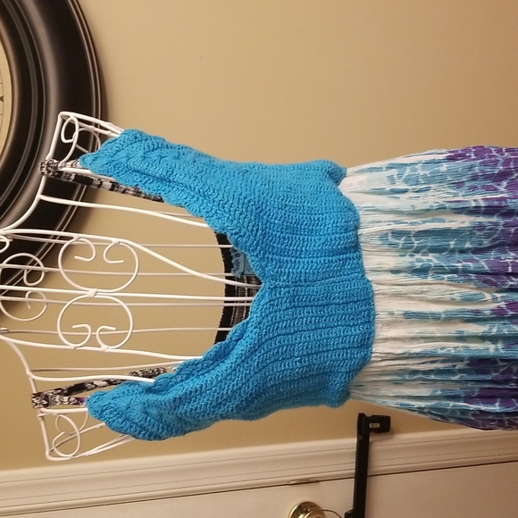 Aqua Blue women's sundress - Picture 2 of 8